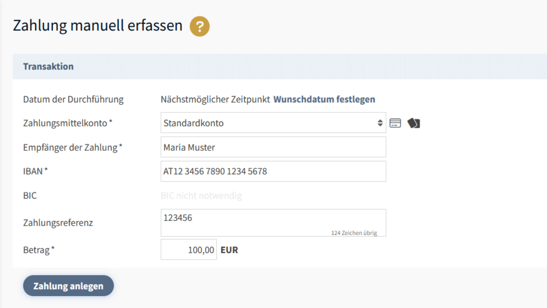 Zahlungen erfassen